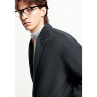 杰克·琼斯（JACK&JONES）男装春秋商务休闲中长款毛呢大衣男子呢子外套合集 E39锻钢灰 XL 185