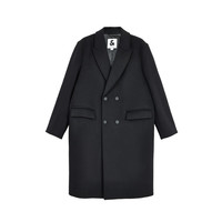 杰克·琼斯（JACK&JONES）男装春秋商务休闲中长款毛呢大衣男子呢子外套合集 224327006黑色 L 180