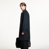 杰克·琼斯（JACK&JONES）男装春秋商务休闲中长款毛呢大衣男子呢子外套合集 224427002黑色 3XL 195