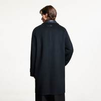 杰克·琼斯(JACK&JONES)男装春秋商务休闲中长款毛呢大衣男子呢子外套合集 224427002黑色 M 175