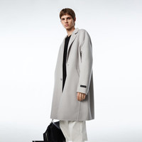 杰克·琼斯（JACK&JONES）男装春秋商务休闲中长款毛呢大衣男子呢子外套合集 223427023海雾灰 M 175