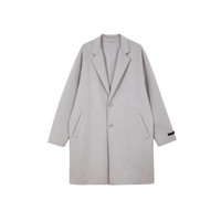 杰克·琼斯（JACK&JONES）男装春秋商务休闲中长款毛呢大衣男子呢子外套合集 223427023海雾灰 S 170