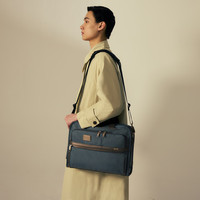 TUMI/途明 Alpha 男士公文包时尚经典商务通勤手提公文包 海军蓝 中包