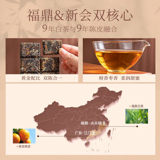 郑莲英福鼎白茶2015年陈皮白茶小方片贡眉老白茶茶叶礼盒自己喝360g