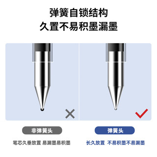 得力【顺滑之星】臻顺滑中性笔签字笔 0.5mm子弹头按动笔水笔 办公用品 黑色 12支/盒S08 单支装