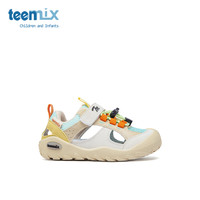 天美意童鞋2025夏季凉鞋女童软底网面男童包头户外溯溪沙滩鞋 品月蓝 31码