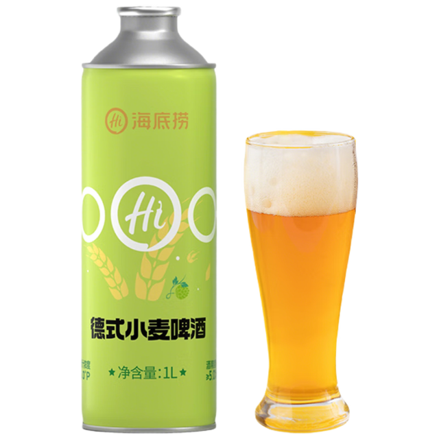 海底捞 德式小麦精酿啤酒海底捞德式小麦精酿啤酒整箱1L*6罐装特价