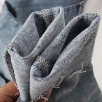 燠阳浅蓝色牛仔裤女2025夏季薄款高腰修身显瘦弹力毛边小脚九分铅笔裤 浅蓝色 26 【80-90斤】