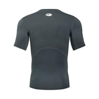 安德玛（UNDERARMOUR）HeatGear Armour男子透气训练运动短袖紧身衣1361518 桃灰色012 L