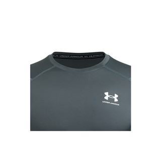 安德玛（UNDERARMOUR）HeatGear Armour男子透气训练运动短袖紧身衣1361518 桃灰色012 L