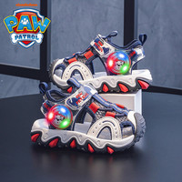 汪汪队童鞋2025夏季男童发光凉鞋防滑软底儿童户外休闲沙滩鞋 黄色小砾 27码