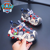 汪汪队童鞋2025夏季男童发光凉鞋防滑软底儿童户外休闲沙滩鞋 红色毛毛 23码