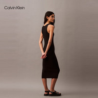 Calvin KleinJeans25春夏新款女士休闲ck罗纹弹力修身背心针织连衣裙40WL274