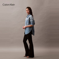 Calvin KleinJeans25春夏女士复古怀旧微弹ck高腰喇叭裤牛仔裤47B948G CLT-牛仔黑 26