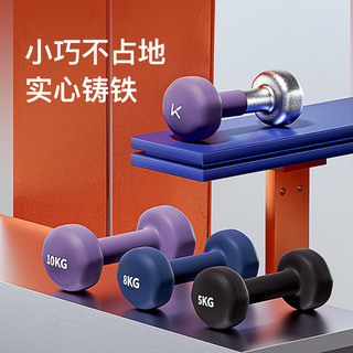 Keep哑铃男士家用锻炼运动器械哑铃实心铸铁宿舍亚铃10kg一对 一对装
