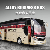 寂皇 合金城市客车模型玩具 单层大巴客运车（香槟金）