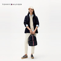 TOMMY HILFIGER【轻舒适防水】女装户外抽绳收腰可收纳连帽立领夹克76J5246 藏青色FAP XL (:135-145斤)