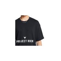 安德玛（UNDERARMOUR） Project Rock强森男子高克重运动休闲短袖T恤1386892 黑色001 M