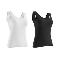 有棵树有棵树女士背心女纯棉夏季白色吊带背心圆