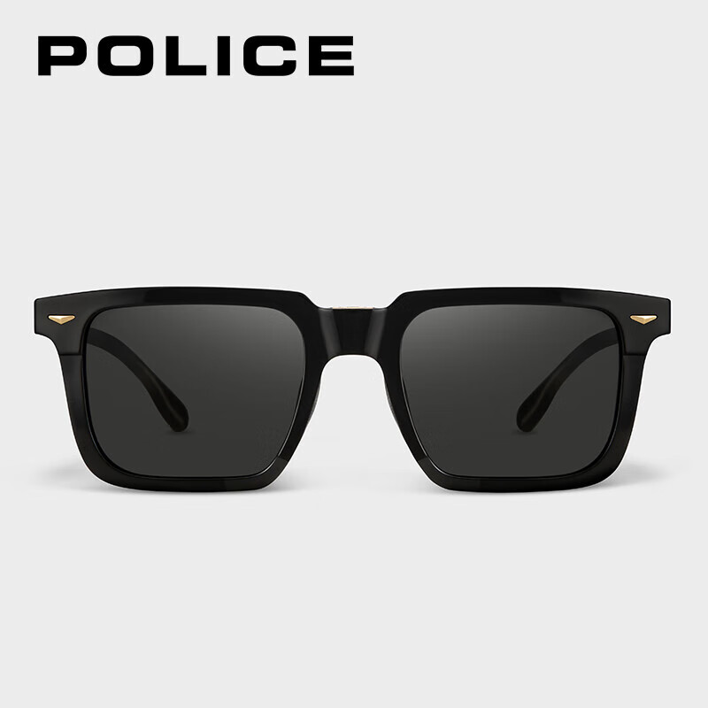 POLICE太阳镜方形板材全框显脸小高级感时尚防紫外线墨镜SPLP97K SPLP97K-0859/墨绿框/深灰片