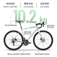 PARDUS瑞豹SUPER AL入门油碟铝合金舒适耐力公路自行车弯把变速 灰豆绿 -禧玛诺105线碟 L(适合身高180-185CM)