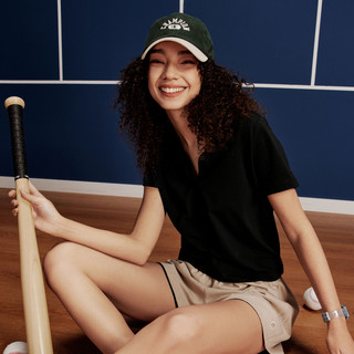 Champion短袖T恤夏季运动美式运动polo领短款上衣简约女潮 白色 XS