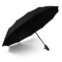 亲海 超大全自动雨伞黑胶男女双人商务自动晴雨伞两用遮阳伞太阳伞 96骨全自动伞【黑色】