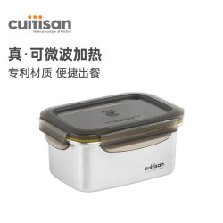cuitisan 酷艺师韩国原装进口可微波炉食品级316不锈钢饭盒抗菌保鲜盒530ml