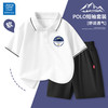 JEANSWEST CLUB儿童polo短袖t恤夏装印花男童女童透气纯棉休闲衫 半圆山X白色+纯色黑色 120