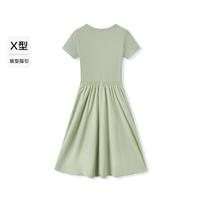 森马 Semir2024夏季修身假两件圆领中长裙优雅百搭连衣裙女