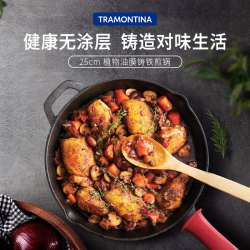 TRAMONTINA 查蒙蒂纳 铸铁煎锅 25cm 无化学涂层