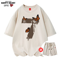 CHARLES JANG'S HAPPY HEART/查尔斯桃心 潮流 短袖套装