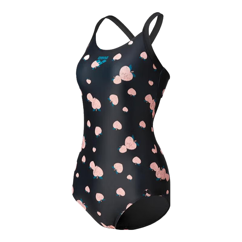 阿瑞娜（arena）连体无袖低跨三角泳衣女士连体衣女生显瘦糖果色休闲度假泳装 （BK）