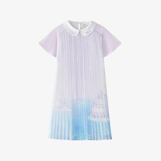 女中大童（130-170）连衣裙女童休闲针织学院风百褶裙
