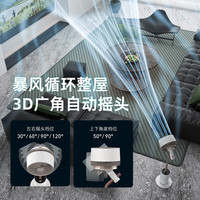 大宇空气循环扇家用轻音语音智能摇头落地氛围灯电风扇2025 奶糖白【智能遥控+智能语音】【下单更优惠】