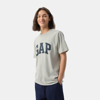 Gap男女装2025春季新款纯棉印花logo圆领修身短袖T恤美版856659 美码 L亚洲码180/96A