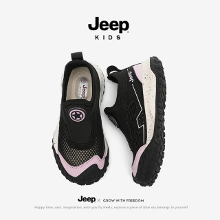 JEEP KIDS2025新款夏季单网运动鞋男女童软底透气轻便一脚蹬户外运动鞋