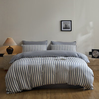 madama 2025春夏新款 全棉四件套 2m床单款 色织皱皱纱 奶白+冷灰