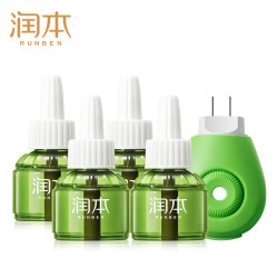 润本 电热蚊香液 4瓶1器