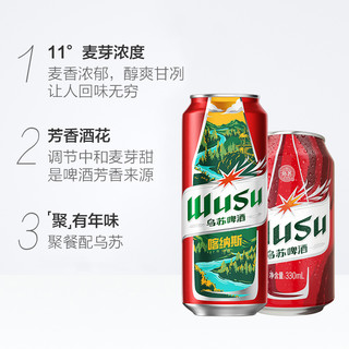 乌苏啤酒 风景罐 500ml*12罐*2箱+330ml*6罐*2箱
