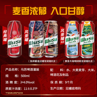 乌苏啤酒 风景罐 500ml*12罐*2箱+330ml*6罐*2箱