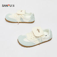 三福低帮板鞋夏季蕾丝运动风翻盖鞋舌网面德训鞋女鞋842225 蓝色 40