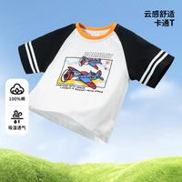 【100%棉】夏季短袖t恤男休闲薄款童趣卡通印花纯棉短袖上衣