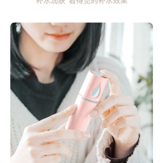 GUQI谷齐补水仪纳米喷雾便携脸部加湿器手持喷雾机脸部保湿蒸脸仪喷雾器 桃色 充电款喷雾补水仪