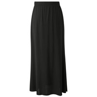 三彩2025春季宽松纯色垂感半身裙松紧高腰A字裙长裙气质M 经典黑 M 160/68A