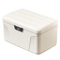 星优密码收纳箱贵重物品塑料储物箱隐私文件带锁收纳盒车载整理箱 灰色大号【四位密码+带隔层】-A4可用