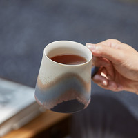 象上浅山系列山海蓝马克杯中国风景德镇陶瓷杯子高颜值带盖高级感
