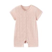 babylove婴儿短袖连体衣夏季薄款莫代尔男女宝宝哈衣纯色透气夏装
