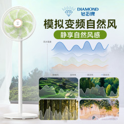 钻石牌 电风扇2025家用落地扇直流变频大风力电扇一级能效风扇
