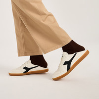 diadora 迪亚多纳 男女懒人鞋一脚蹬帆布休闲鞋Saunter slipon 米/黑N7779
